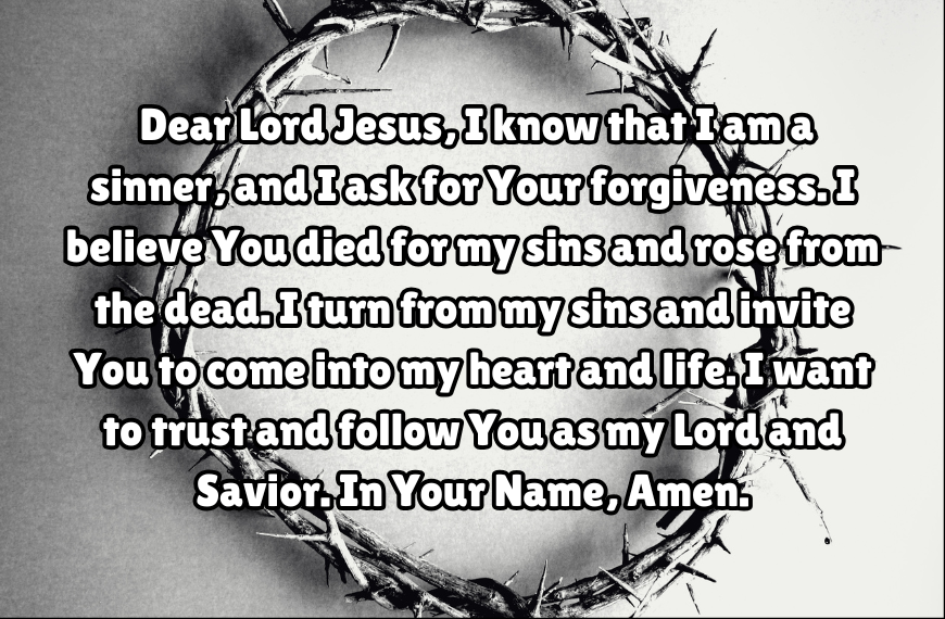 Graphic Sinners Prayer BW Cross