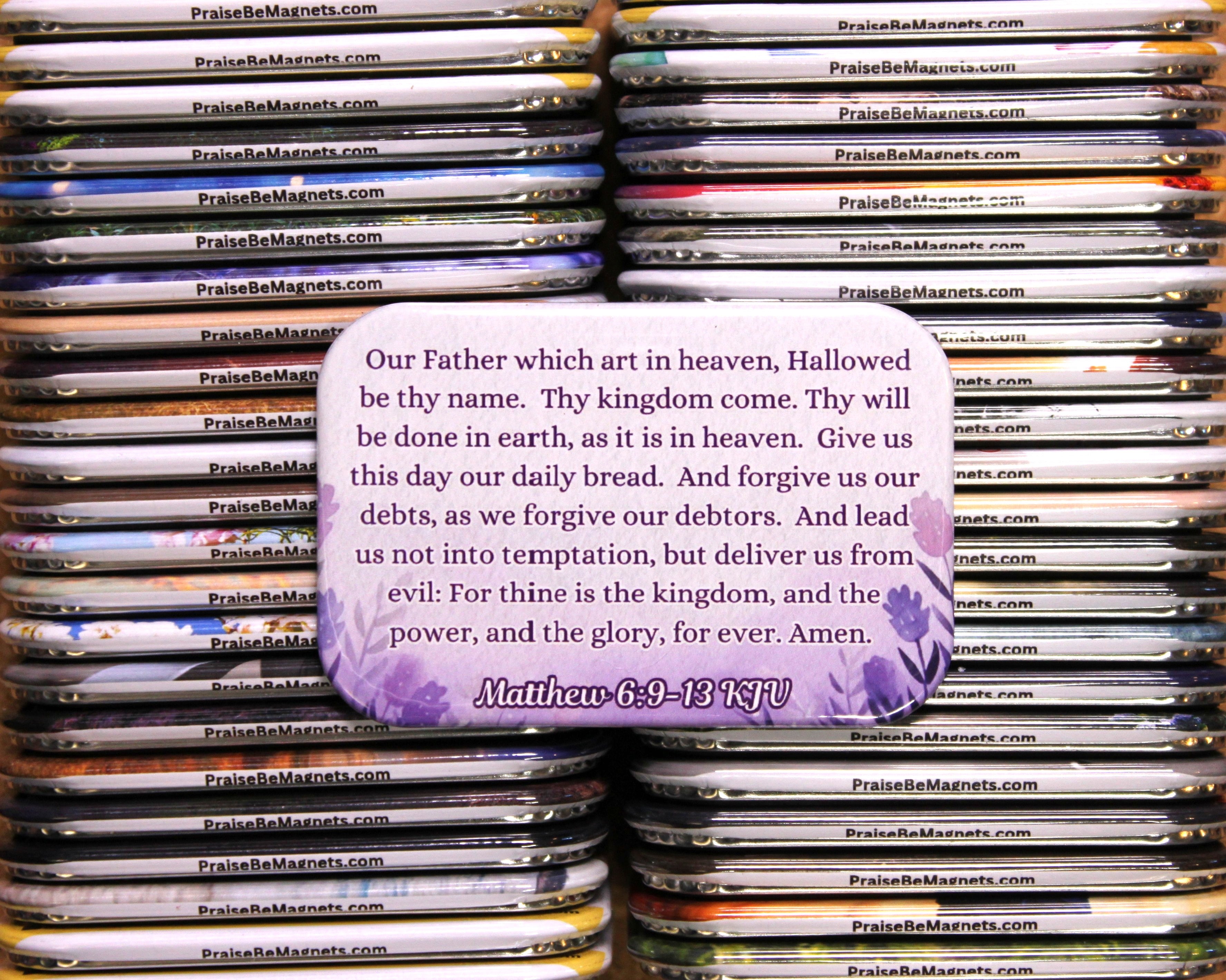 Photo KJV Lords Prayer Purple Watercolor