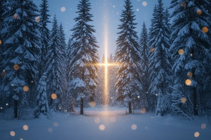Snowy Mountain with Cross